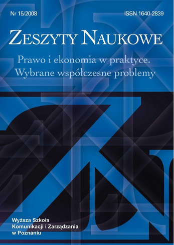 Małgorzata Kokocńska - Zeszyty naukowe. Prawo i ekonomia w praktyce. Wybrane współczesne problemy.