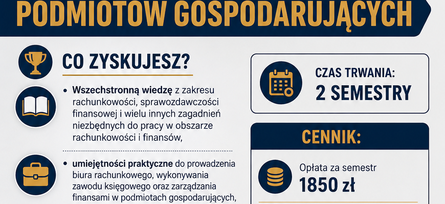 Trwa rekrutacja na studia podyplomowe: Rachunkowość i Finanse Podmiotów Gospodarujących!